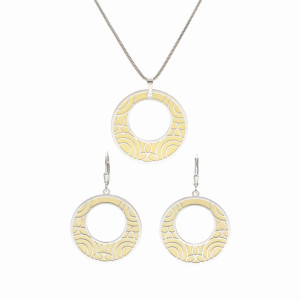 Komplet okrągły srebro pozłacane