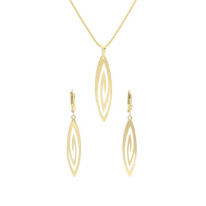 Komplet owalny srebro pozłacane