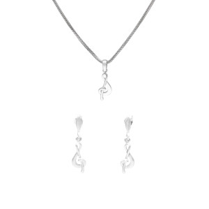 Komplet klucz wiolinowy nutka srebro