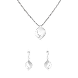 Komplet z białymi cyrkoniami srebro
