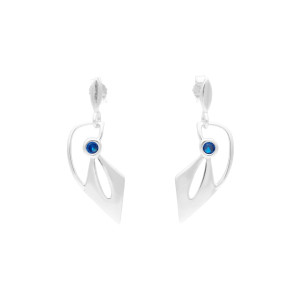 Kolczyki z szafirową cyrkonią srebro