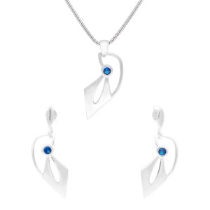 Komplet z szafirowymi cyrkoniami srebro