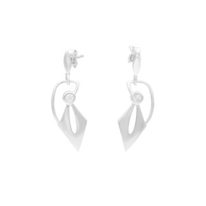 Kolczyki z białą cyrkonią srebro