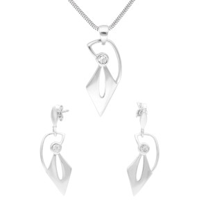 Komplet z białymi cyrkoniami srebro