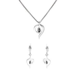 Komplet z czarnymi cyrkoniami srebro