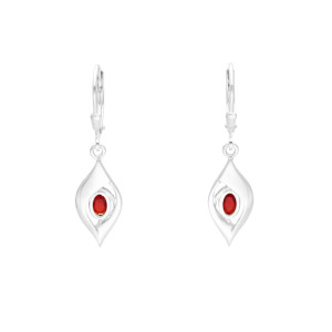 Kolczyki z rubinową cyrkonią srebro