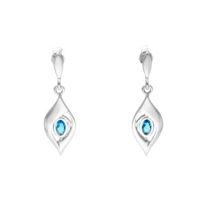 Kolczyki z błękitną cyrkonią srebro