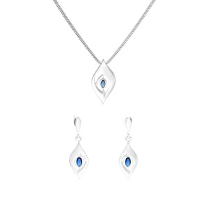 Komplet z szafirowymi cyrkoniami srebro