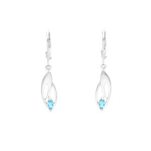 Kolczyki z błękitną cyrkonią srebro