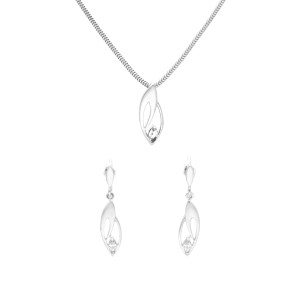 Komplet z białymi cyrkoniami srebro