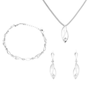 Komplet z białymi cyrkoniami srebro