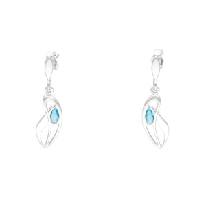 Kolczyki z błękitną cyrkonią srebro