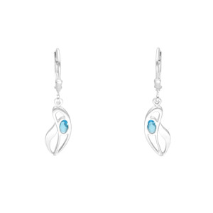 Kolczyki z błękitną cyrkonią srebro