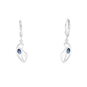 Kolczyki z szafirową cyrkonią srebro