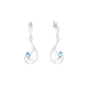 Kolczyki z błękitnymi cyrkoniami srebro