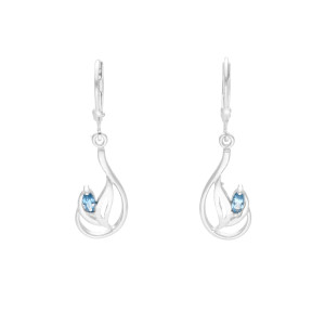 Kolczyki z błękitnymi cyrkoniami srebro