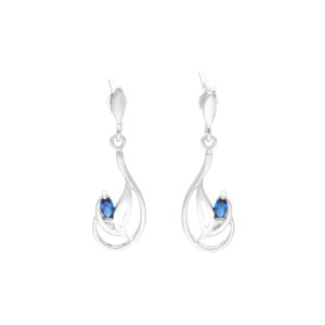 Kolczyki z szafirowymi cyrkoniami srebro