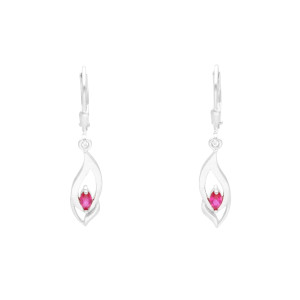 Kolczyki z rubinowymi cyrkoniami srebro