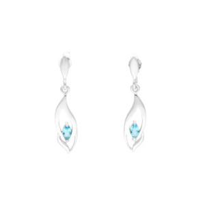 Kolczyki z błękitnymi cyrkoniami srebro