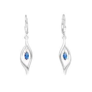 Kolczyki z szafirowymi cyrkoniami srebro