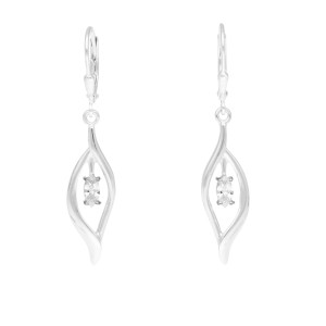 Kolczyki z białymi cyrkoniami srebro