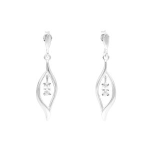 Kolczyki z białymi cyrkoniami srebro