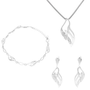 Komplet z białymi cyrkoniami srebro
