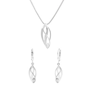 Komplety z białymi cyrkoniami srebro