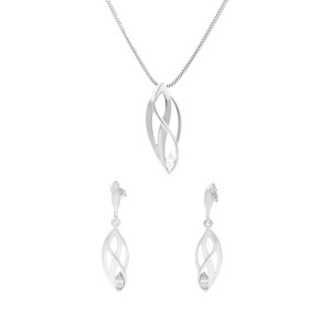 Komplet z białymi cyrkoniami srebro