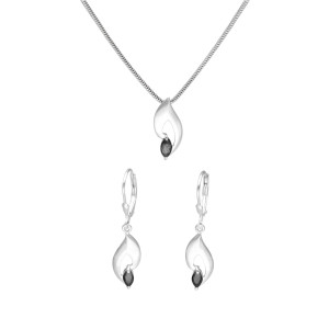 Komplet z czarnymi cyrkoniami srebro