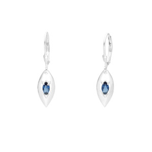 Kolczyki z szafirowymi cyrkoniami srebro