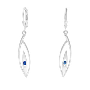 Kolczyki z szafirowymi cyrkoniami srebro