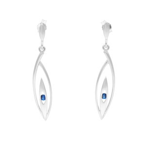 Kolczyki z szafirowymi cyrkoniami srebro