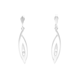 Kolczyki z białymi cyrkoniami srebro