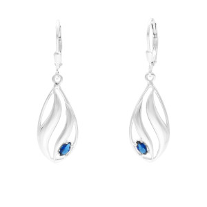 Kolczyki z szafirowymi cyrkoniami srebro