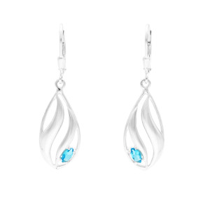 Kolczyki z błękitnymi cyrkoniami srebro