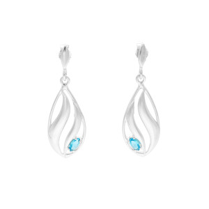 Kolczyki z błękitnymi cyrkoniami srebro