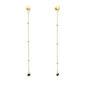 Długie kolczyki łańcuszkowe z kuleczkami srebro pozłacane