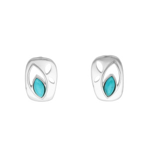 Kolczyki z turkusem prostokąty srebro