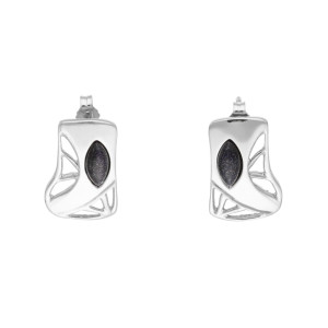 Kolczyki z Nocą Kairu prostokąty srebro