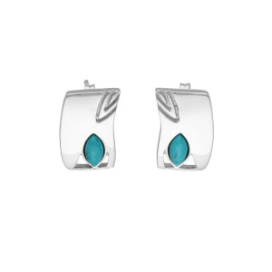 Kolczyki z turkusem prostokąt srebro
