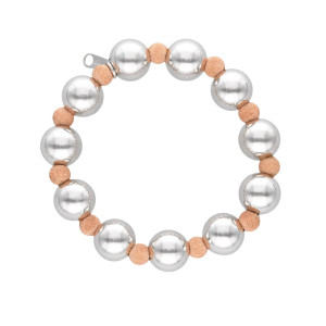 Bransoletka kulki rose gold srebro rodowane