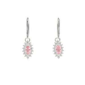 Kolczyki markizy z różowymi cyrkoniami srebro