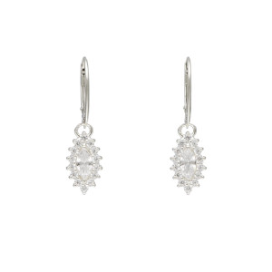 Kolczyki markizy z białymi cyrkoniami srebro