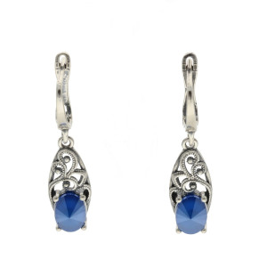 Kolczyki z granatowym kryształem Royal Blue