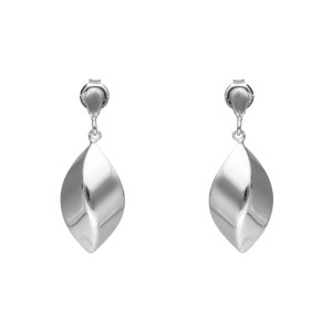 Kolczyki fale srebro rodowane małe