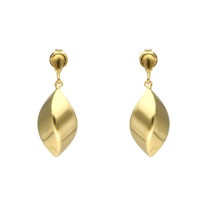 Kolczyki fale srebro pozłacane małe