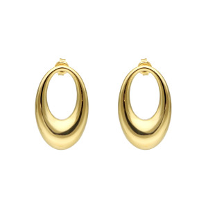 Efektowne owalne kolczyki srebro pozłacane