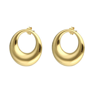 Efektowne kolczyki kółka srebro pozłacane