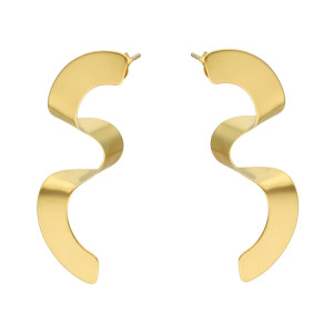 Kolczyki geometryczne zawijane srebro pozłacane